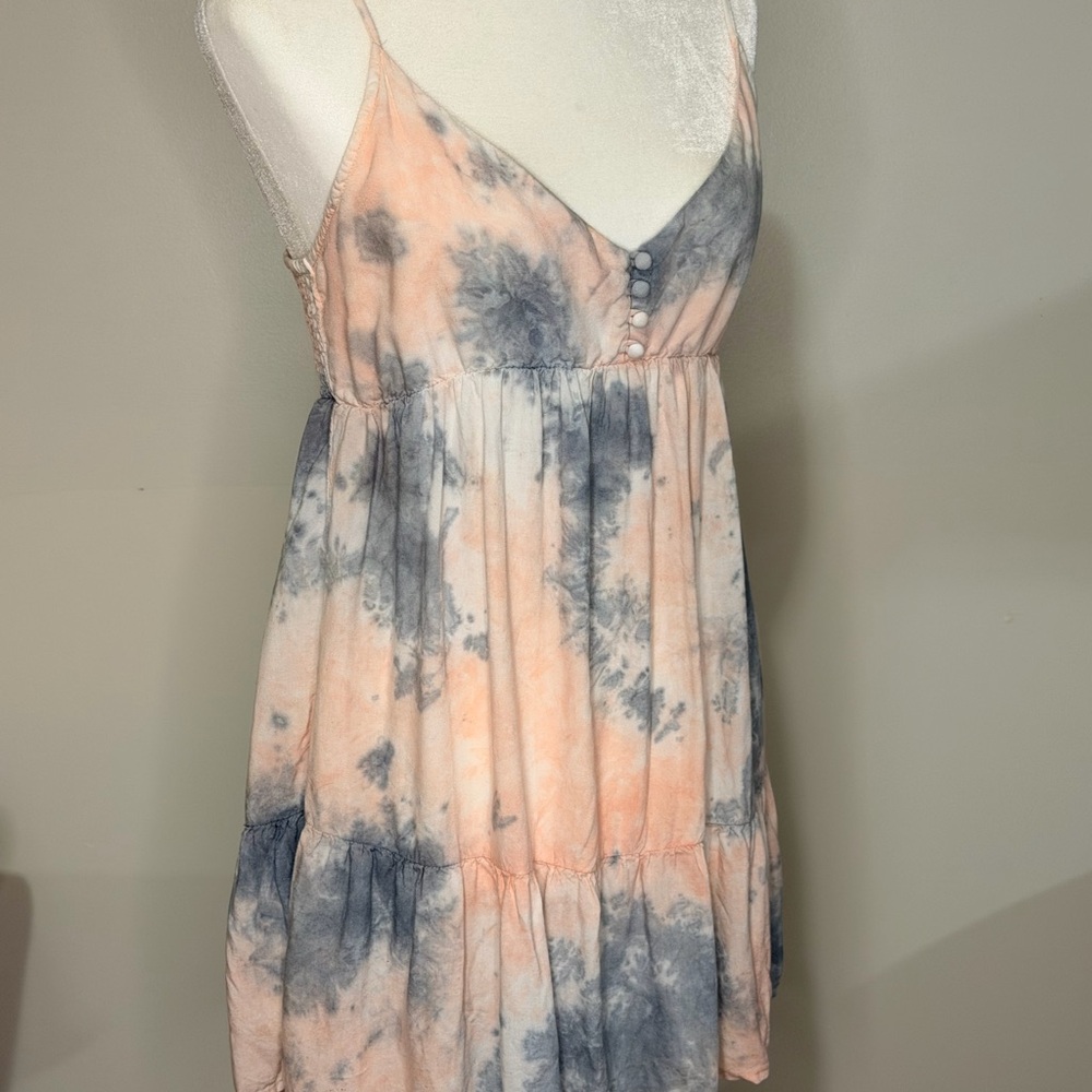 Peach and Gray Tie-Dye Kids/Womens Casual Dress/Cover up